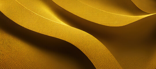 glowing gold color wave texture background with Generative AI Technology