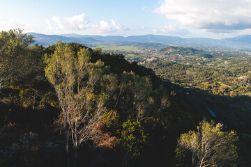 View of Kaiser's Throne observation deck lookout, Pelekas village, Corfu island, Greece, Kaiser...