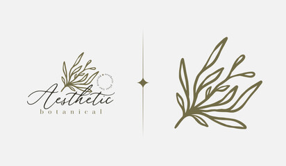 Abstract Leaf Flower Tree Logo Template. Universal creative premium symbol. Vector illustration. Creative Minimal design template. Symbol for Corporate Business Identity