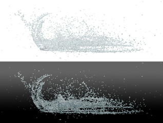 car tire splash water effect rain road