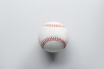 Baseball ball on white background, top view. Sports game