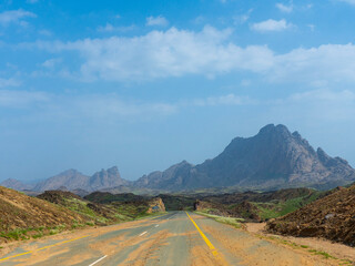 saudi arabian mountains with greenery 