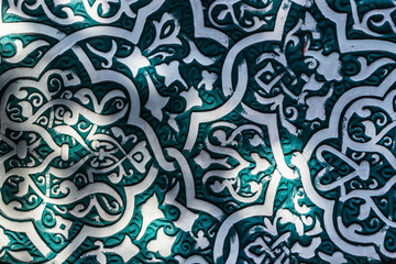 grunge background with oriental ornaments, seamless decorative ornament