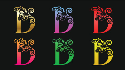 set of luxury  Letter D Vector files  