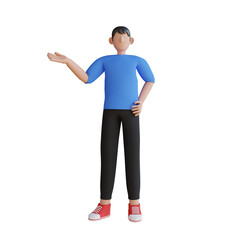 Man presenting something 3D Illustration