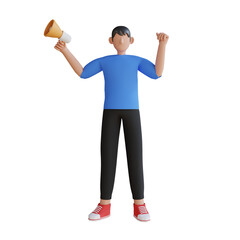 Character Holding Toa 3D Illustration