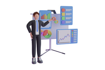 Businessman Presenting 3D Illustration