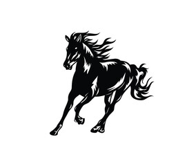 Obraz na płótnie Canvas Running Horse Silhouette, art vector design