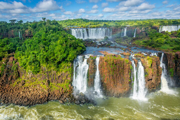 Obraz premium Iguacu falls on Argentina Side from southern Brazil side, South America