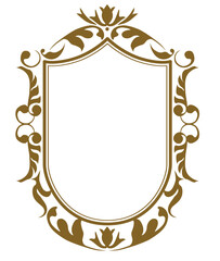 表彰状、オリエント柄、アラベスク柄、ダマスク柄の飾り罫ビンテージのフレーム、エンブレム