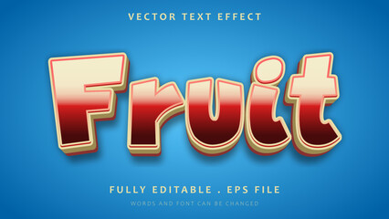 3d Gradient Word Fruit Editable Text Effect Design