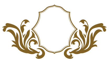 表彰状、オリエント柄、アラベスク柄、ダマスク柄の飾り罫ビンテージのフレーム、エンブレム