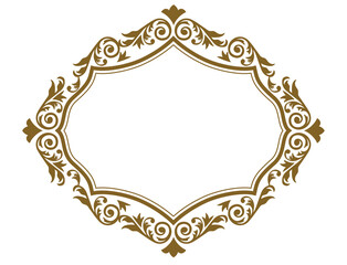 表彰状、オリエント柄、アラベスク柄、ダマスク柄の飾り罫ビンテージのフレーム、エンブレム