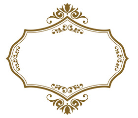 表彰状、オリエント柄、アラベスク柄、ダマスク柄の飾り罫ビンテージのフレーム、エンブレム