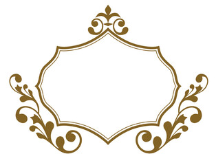 表彰状、オリエント柄、アラベスク柄、ダマスク柄の飾り罫ビンテージのフレーム、エンブレム