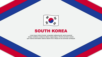 South Korea Flag Abstract Background Design Template. South Korea Independence Day Banner Cartoon Vector Illustration. South Korea Template