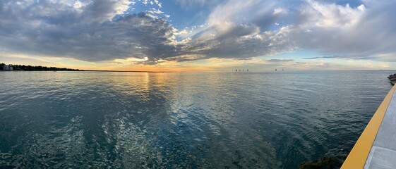 sunset over the river