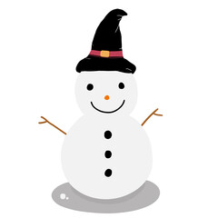 snowman with black hat