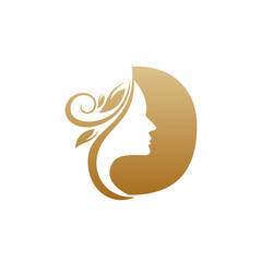 Initial D face beauty logo design templates