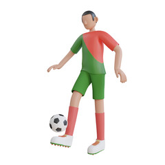 Football Player 3D Illustration 