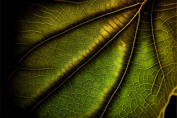 leaf texture, leaf background with veins and cells 