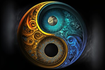 Obraz na płótnie Canvas Concept Yin Yang symbol (Created with Generative AI Tools)