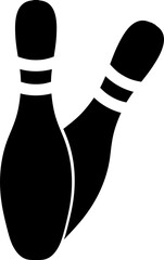 Pin Bowling and Bowling Ball trendy style illustration on white background .