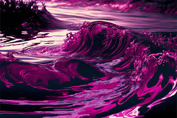 ripples on the water , viva magenta color of the year 2023 