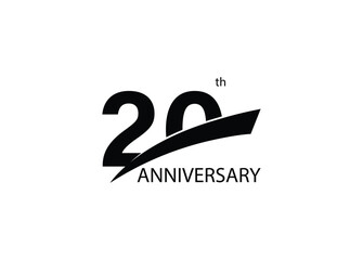 20 Year anniversary vector template design illustration.