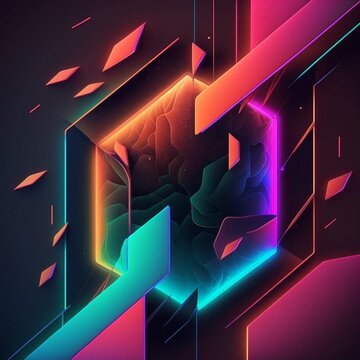 Abstrakter Neon-Hintergrund - Illustration, Hintergrundbild, Wallpaper
