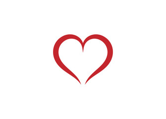 Love heart color line logo design.