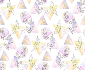 vector watercolor autumn leaf background for book illustration, textile, scrapbooking, wrapping, invitation, card, brochure template