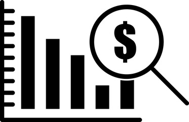 Dollar analysis bars chart vector icon trendy style illustration on white background..eps