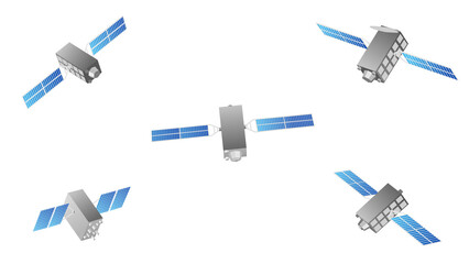 人工衛星　イラストセット　みちびきなど © March