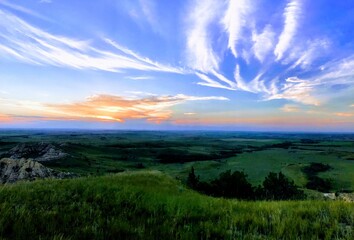 Fototapeta na wymiar An Epic Eastern Montana Sunset over the Badlands