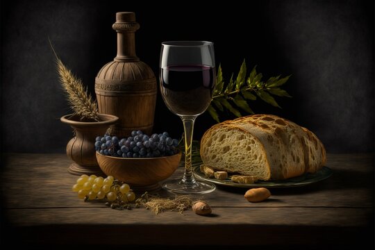 Holy supper, bread, wine, wheat, Ai