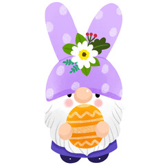 Gnome easter egg character cartoon cute clipart.