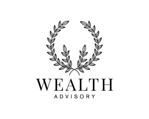 Circle Leaf Logo Design minimalist