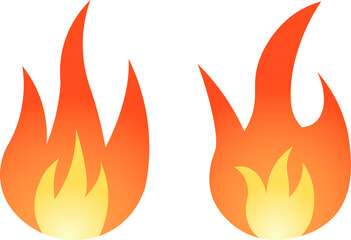Fire flames isolated on transparent background png file	