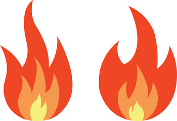 Fire flames isolated on transparent background png file	