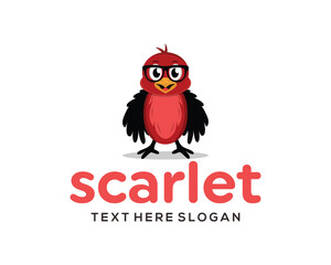 Red Bird cartoon logo mascot 