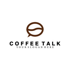 coffee talk vector logo design