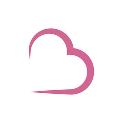 Letter B Initial Letter Pink Heart Shape Belly Icon Vector Logo Template