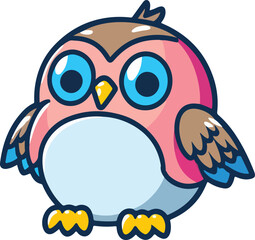 Kawaii owl vector illustration
