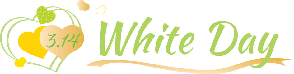 ホワイトデーのハートのタイトルイラスト
