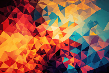 Generative AI illustration of low polygonal geometric abstract shape background
