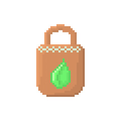 Illustration vector graphic of go green bag pixel art style	