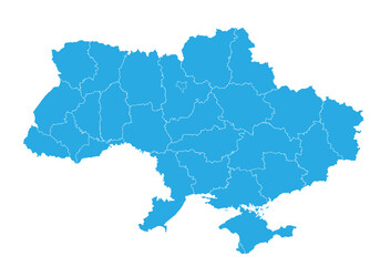 Fototapeta na wymiar ukraine map. High detailed blue map of ukraine on PNG transparent background.