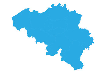 Fototapeta na wymiar belgium map. High detailed blue map of belgium on PNG transparent background.