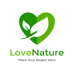 Love nature vector logo template. This graphic is suitable for environment, botanical, beauty, life and wellness.
